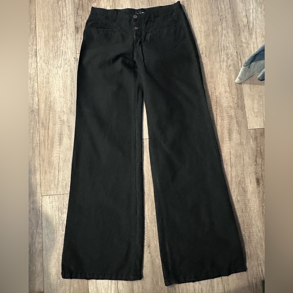 EXTE ( italian fashion brand) Women's Black Low Rise and Wide-Leg Jeans